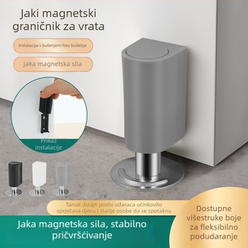 Nevidljiva magnetska privlačnost, montaža bez bušenja, nova kupaonska vrata s protivudarnim učinkom i ultra uskim okvirom od aluminijskog legura i stakla, jaki magneti, lagani luksuzni stil