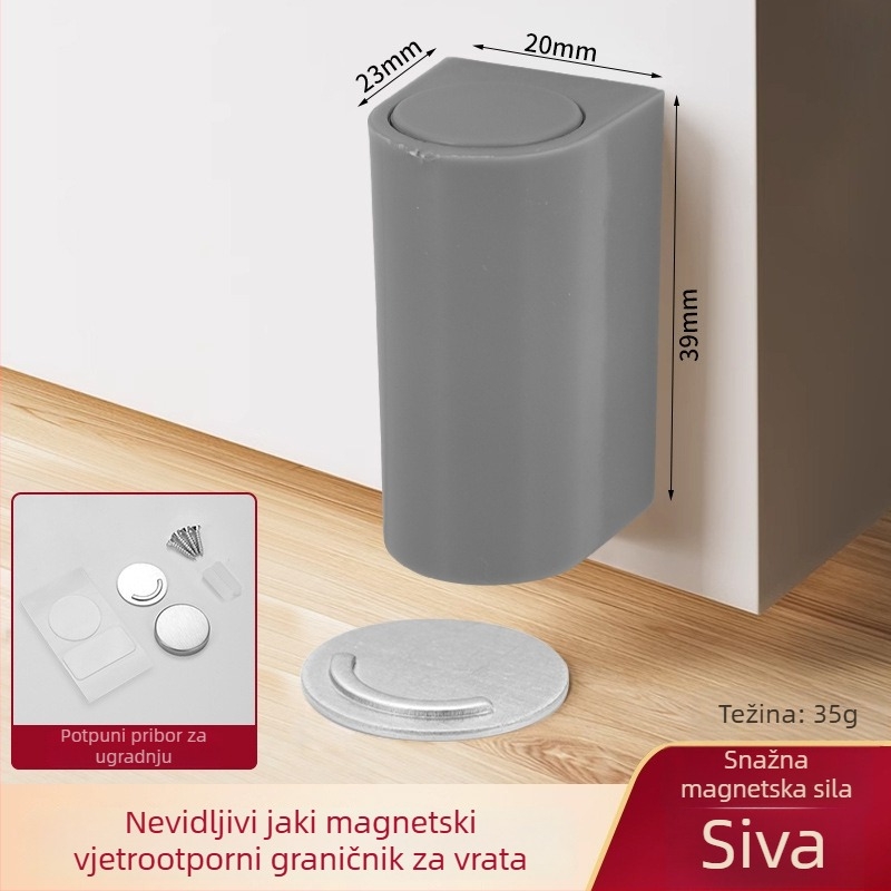 Nevidljiva magnetska privlačnost, montaža bez bušenja, nova kupaonska vrata s protivudarnim učinkom i ultra uskim okvirom od aluminijskog legura i stakla, jaki magneti, lagani luksuzni stil