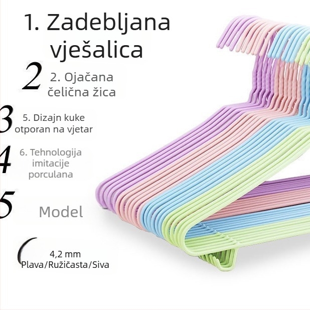 Debljana i produžena vješalica za odjeću za odrasle, kućna uporaba, pogodna za visenje i sušenje zimske odjeće i kaputa