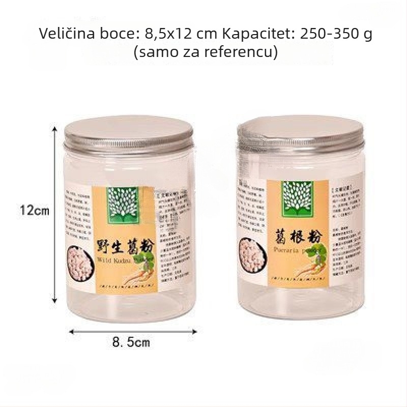 Divlji Kudzu prah u prozirnoj plastičnoj bočici od 500 ml s poklopcem
