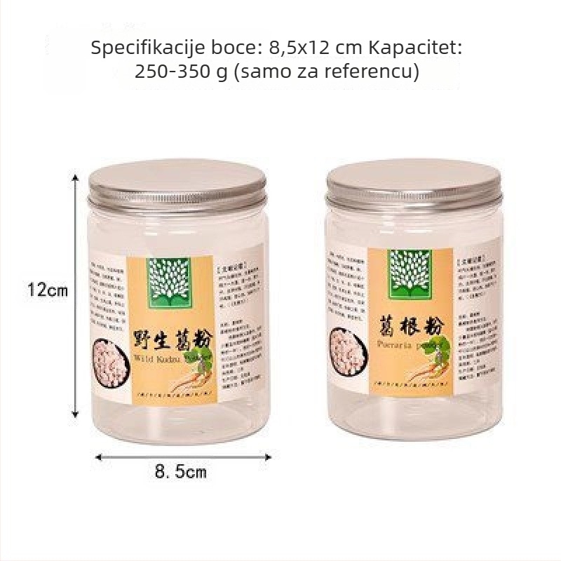 Divlji Kudzu prah u prozirnoj plastičnoj bočici od 500 ml s poklopcem