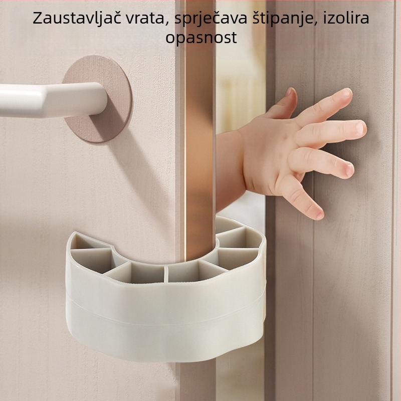Dječja sigurnosna zapora za vrata – sprječava zaglavljanje prstiju, za spavaću sobu i kupaonicu, za klizna staklena vrata, PVC