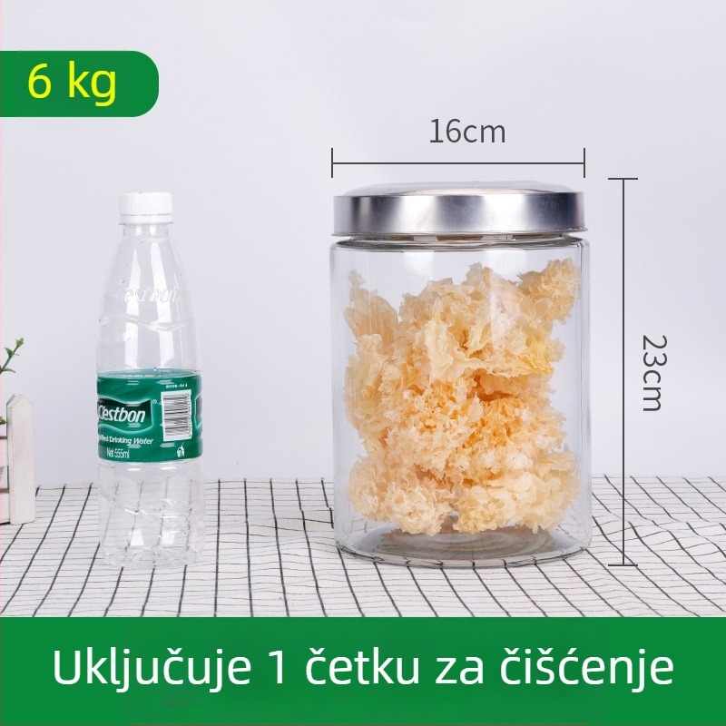 Staklena posuda za čaj bez olova, prozirna velika zatvorena posuda za skladištenje suhog voća i žitarica, posuda s pritiskom