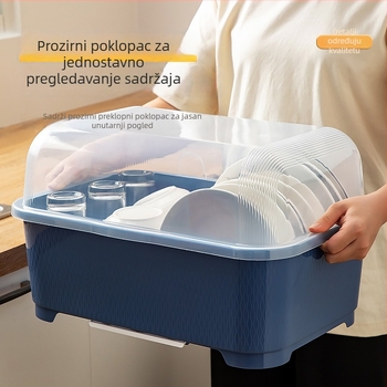Kutija za pohranu zdjela i pribora, kuhinjski stalak za zdjele i odvodna košarica
