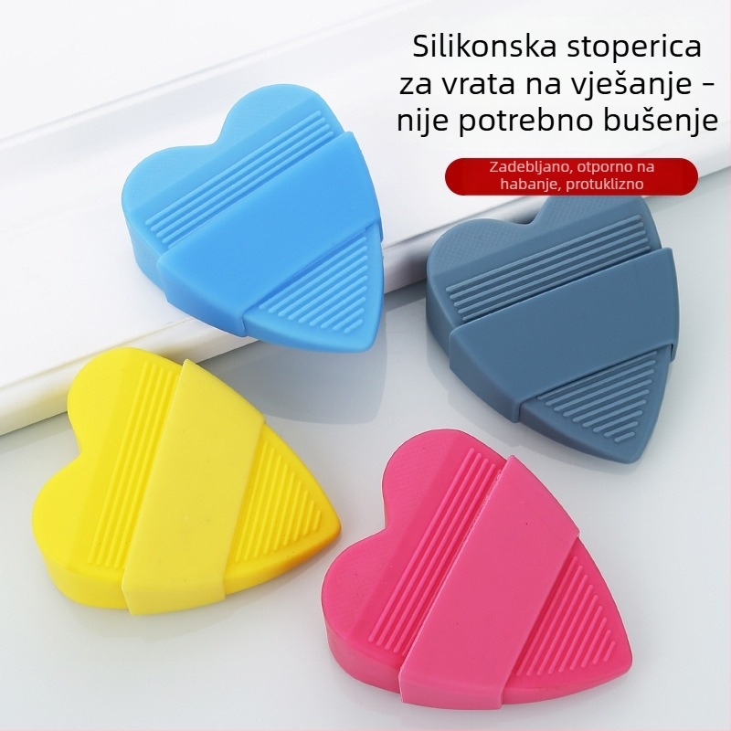Silikonski vrata stopper za drvena vrata s protukliznom trakom i ugrađenim spremnikom, plastični kućni vrata stopper
