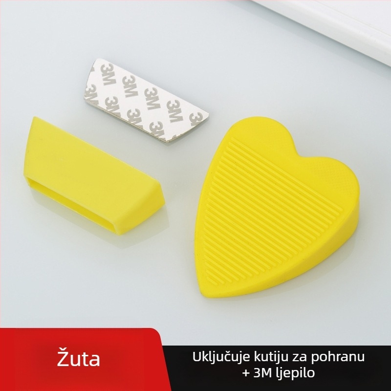 Silikonski vrata stopper za drvena vrata s protukliznom trakom i ugrađenim spremnikom, plastični kućni vrata stopper