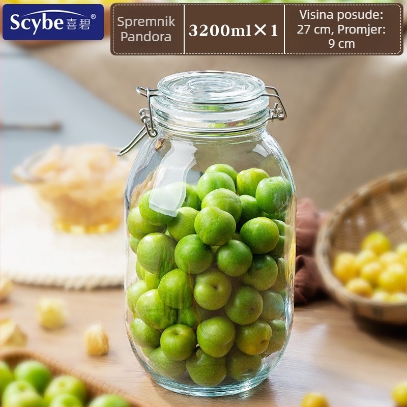 Xibi Pandora staklena posuda za fermentaciju voćnog vina, zatvorena posuda za konzerviranje, 500 ml–5 L, 24 kom/kutija