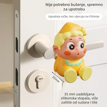 Zvjezdasti tiši vrata stopper s elastičnim zaštitnim omotačem za kvake, zidni, bez bušenja