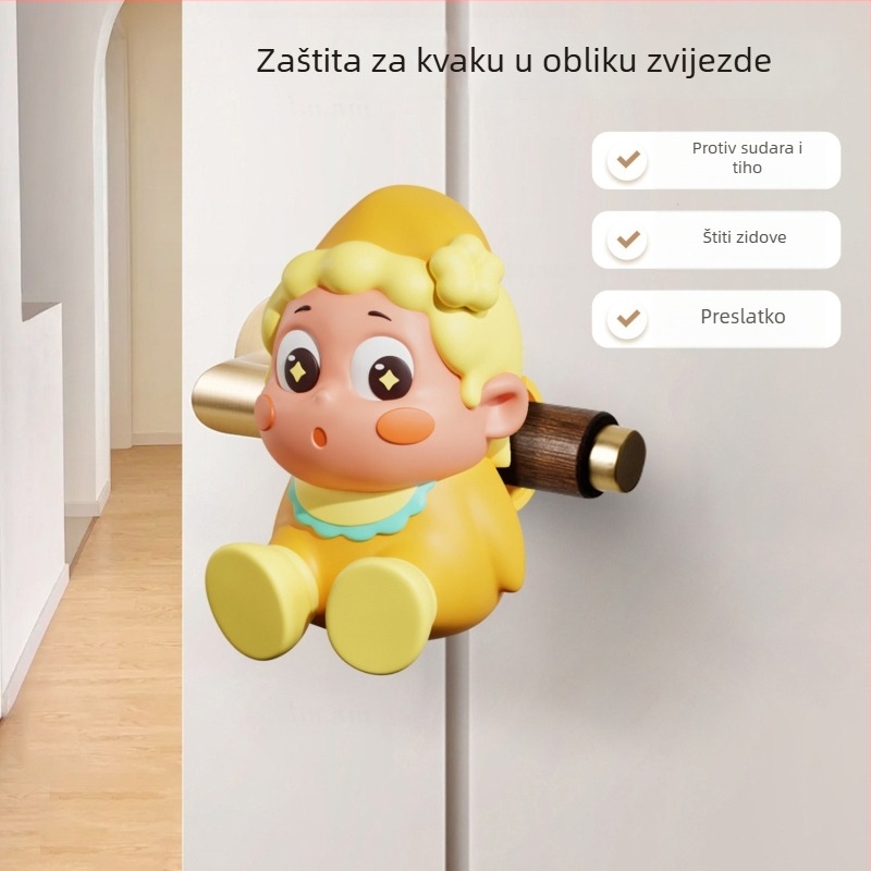 Zvjezdasti tiši vrata stopper s elastičnim zaštitnim omotačem za kvake, zidni, bez bušenja