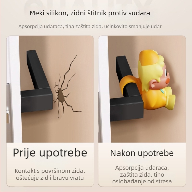 Zvjezdasti tiši vrata stopper s elastičnim zaštitnim omotačem za kvake, zidni, bez bušenja
