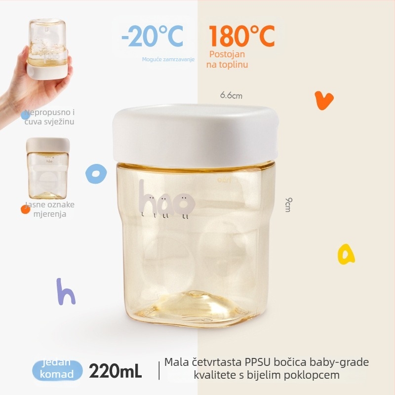 Set PPSU zatvorenih posuda: ovalne boce do 300 ml, kutije za voće, čaše za jogurt i kavu