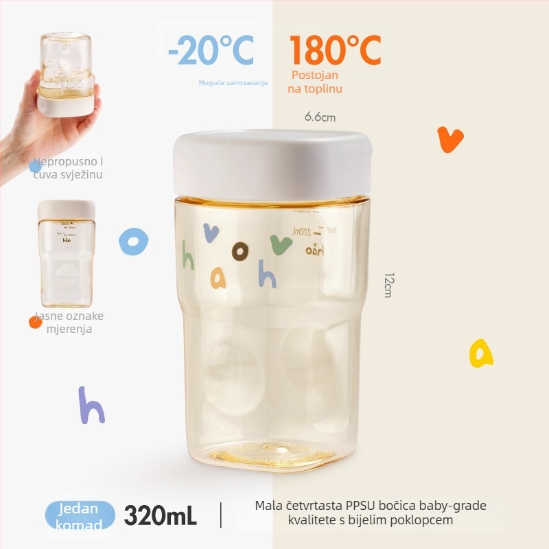 Set PPSU zatvorenih posuda: ovalne boce do 300 ml, kutije za voće, čaše za jogurt i kavu
