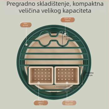 Okretni držač nože i višefunkcionalni kuhinjski organizator za noževe i posuđe