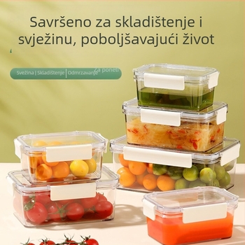 Prozirna kutija za pohranu u hladnjaku, s čvrstim poklopcem, prehrambena kvaliteta, velika kapaciteta za čuvanje svježih namirnica, zamrznute hrane, kiseli krastavci i voće