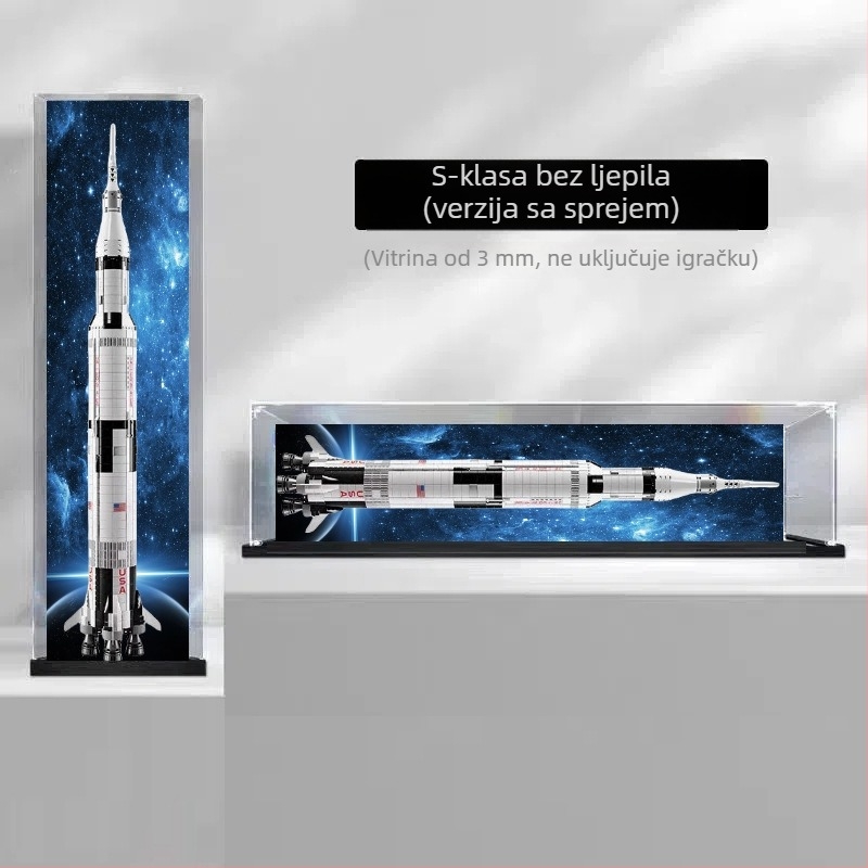 Akrilni izložbeni okvir za LEGO 21309 Apollo Saturn V – skladištenje modela uz zaštitu od prašine