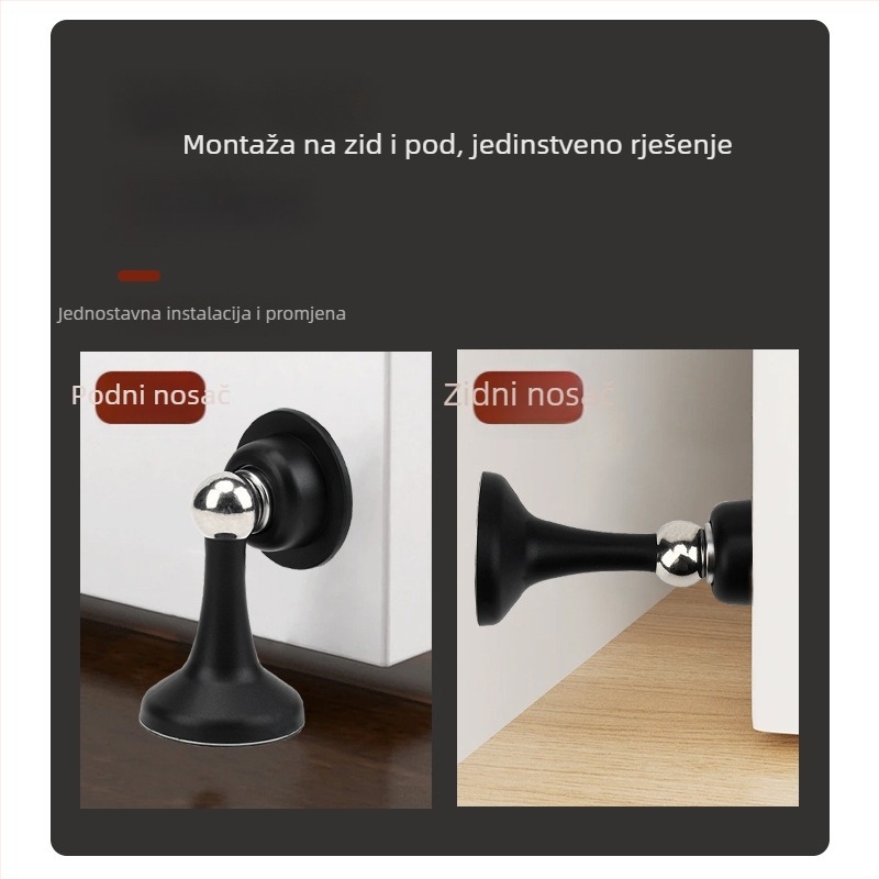 Plastični vrata stopper bez bušenja s magnetskim držanjem, zidni montaža, tih kućni i kupaonski