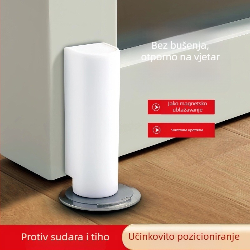 Bez bušenja: držač vrata s protiv udara, tiшim podnim usisavanjem za frameless staklena vrata, produženi ultra-uski držač