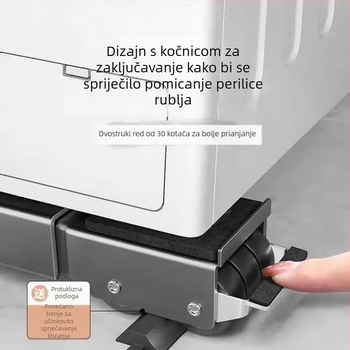 Teleskopska baza za perilicu rublja s mogućnošću prilagodbe visine za ormar i hladnjak, nosač za kladku, mobilno skladištenje