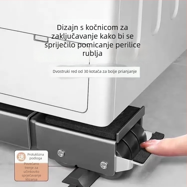 Teleskopska baza za perilicu rublja s mogućnošću prilagodbe visine za ormar i hladnjak, nosač za kladku, mobilno skladištenje
