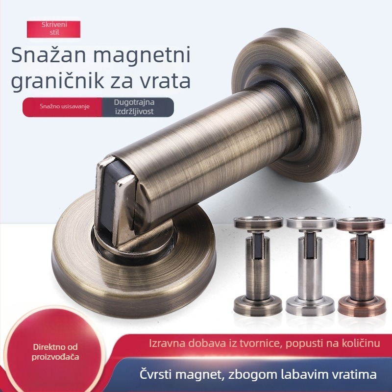 Nerđajući čelični magnetski zaustavljač vrata, zidni, odvojivi, tiho zaštitnik za spavaću sobu i kupaonu