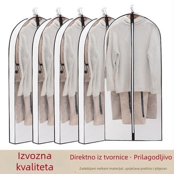 Prozirna 3D zaštita od prašine za odjeću od netkane tkanine, vrećica za vješanje krznenog kaputa
