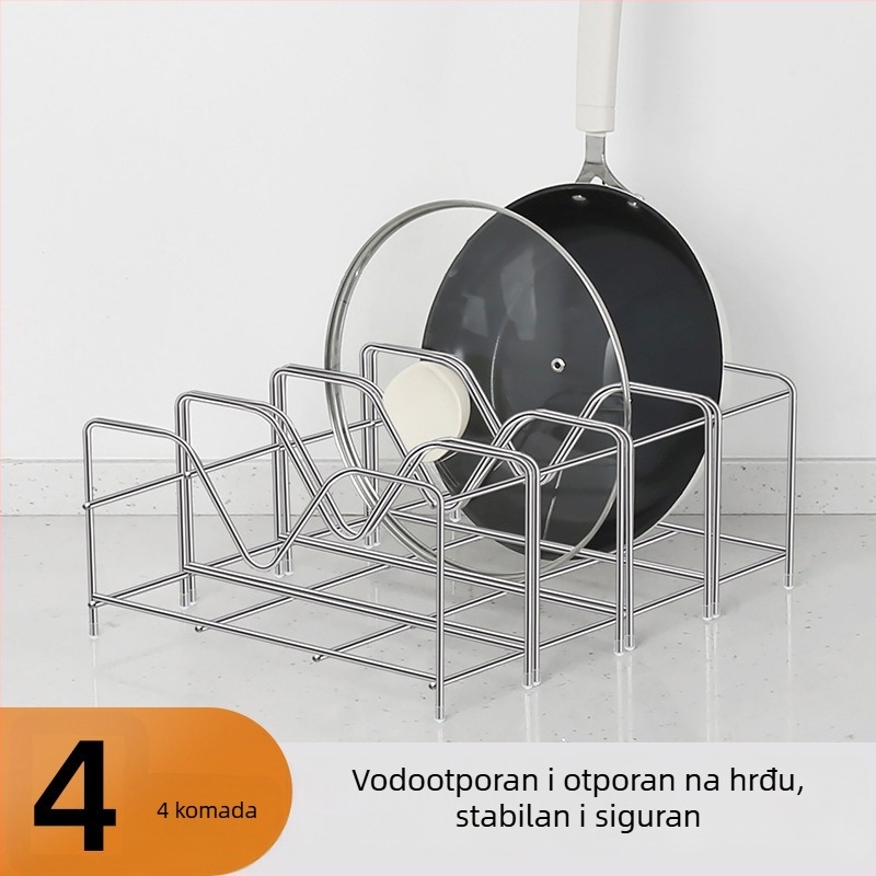 Nehrđajući ormar za spremanje tava i lonaca, ugrađeni zidni nosač, bočno skladište ispod sudopera za druge predmete