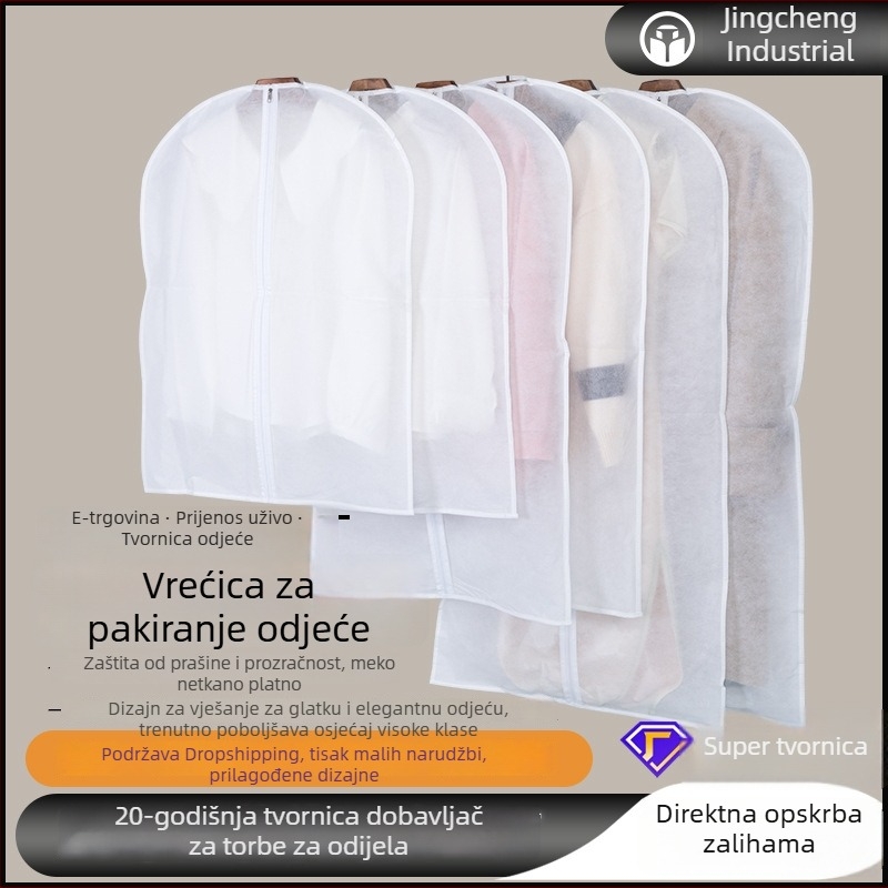 Torba za odjeću od netkanog materijala sa zatvaračem, zaštita od prašine, viseći kaput