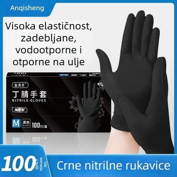 Anqisheng Jednokratne crne nitril rukavice, izdržljive i debele za kućnu i kuhinjsku upotrebu