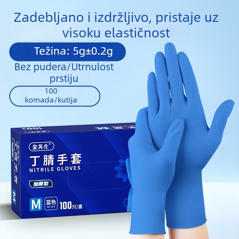 Anqisheng Jednokratne crne nitril rukavice, izdržljive i debele za kućnu i kuhinjsku upotrebu