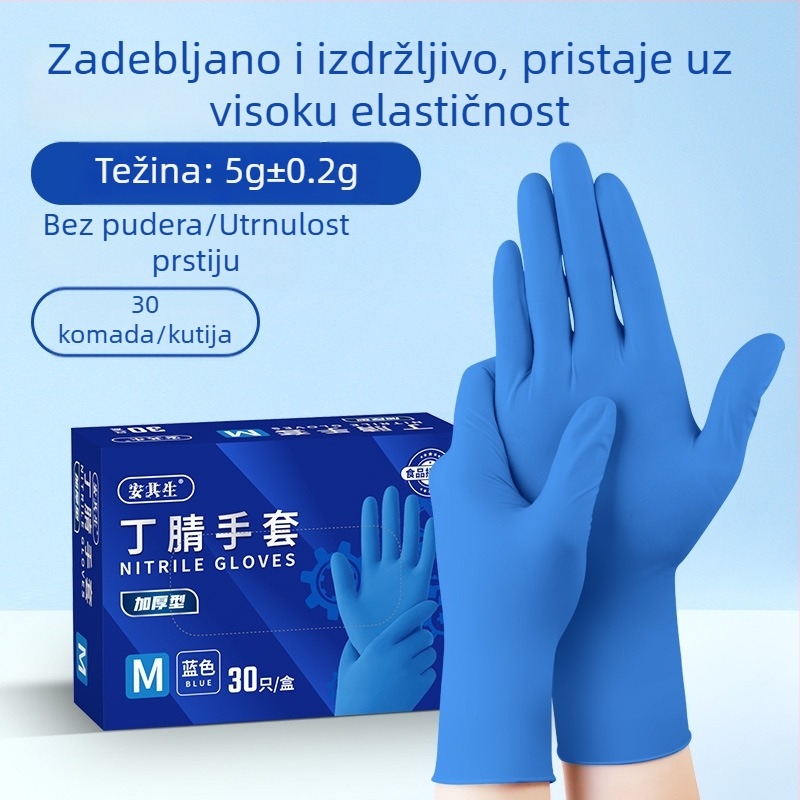 Anqisheng Jednokratne crne nitril rukavice, izdržljive i debele za kućnu i kuhinjsku upotrebu