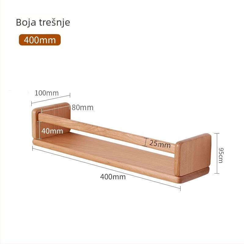 Drveni zidni regał za pohranu, bez bušenja, polica za slikovnice
