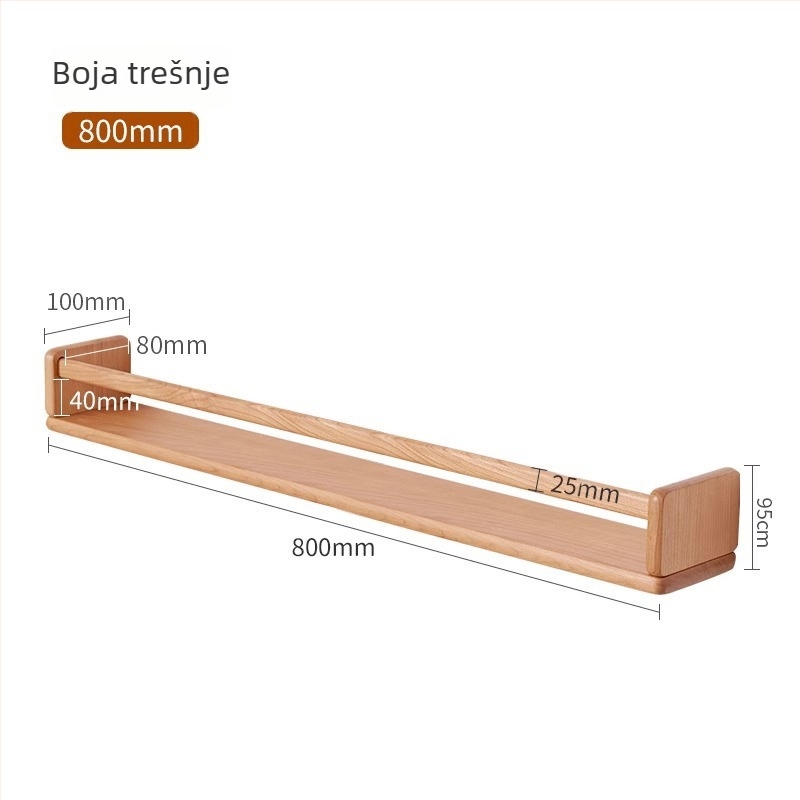 Drveni zidni regał za pohranu, bez bušenja, polica za slikovnice
