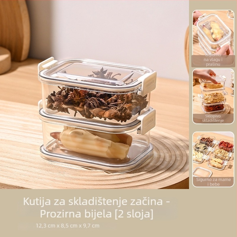Kutija za pohranu začina za kuhinju, prehrambena kvaliteta, vodonepropusni zatvarački spremnik za anis, zrna papra i začine