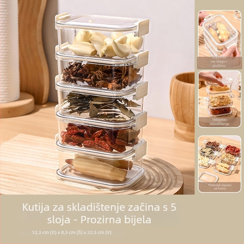 Kutija za pohranu začina za kuhinju, prehrambena kvaliteta, vodonepropusni zatvarački spremnik za anis, zrna papra i začine