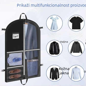 Crna navlaka za odjeću od netkanog materijala za pohranu u ormaru
