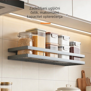 Kuhinjski zidni regal za skladištenje, bez bušenja, odvojiv, teški teret, višenamjenski