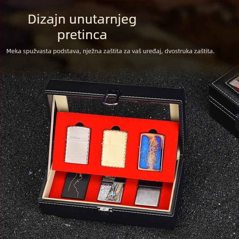 Knapp YZ dvostruko složena kutija za upaljače — izložbeni komad, prašini otporna, masivno drvo