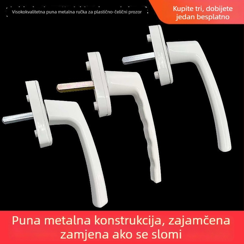 Drška za prozor od plastično-čelične smjese s potpuno metalnim prijenosom, vučna drška za prozore i vrata s rotirajućim spojnim zaključavanjem