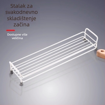 Stalak za začine od ugljičnog čelika, zidni bez bušenja, višeslojni kuhinjski organizator