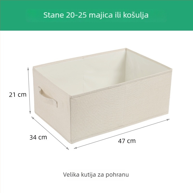 Anqin platnena kutija za skladištenje, sklopivi organizator garderobe, velik kapacitet za odjeću