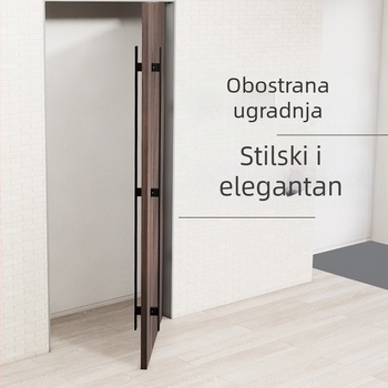 Crna ručica od nehrđajućeg čelika za vanjska vrata vile, dvokrilna staklena vrata, kvadratna metalna ručica, jednostrana ugradnja