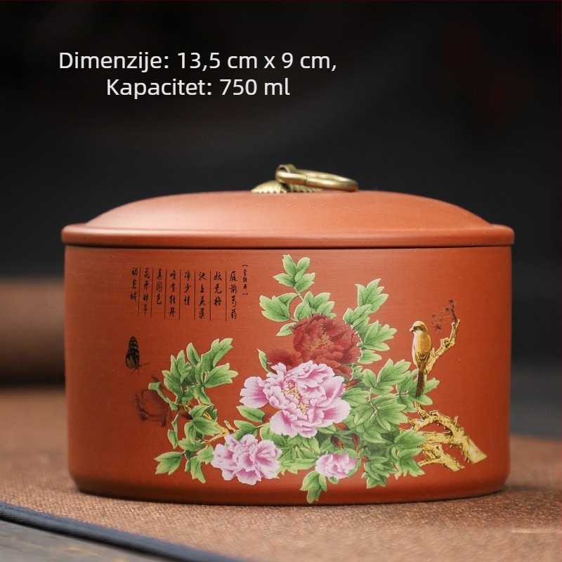 Zisha keramički čajni spremnik, retro dizajn, hermetički zatvarač, kapacitet 250 g