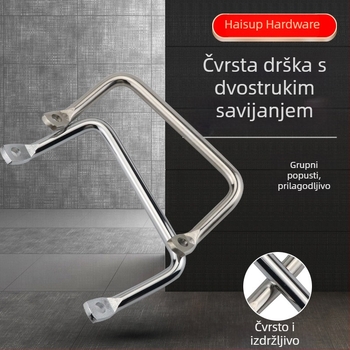 Ručka za vrata industrijskog ormarića, ravna glava, nagnuta, mehanička, nehrđajući čelik, LS531-100, Heasup