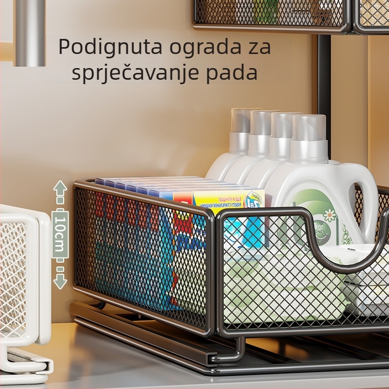 Izvlačna višeslojna polica za ormar ispod sudopera