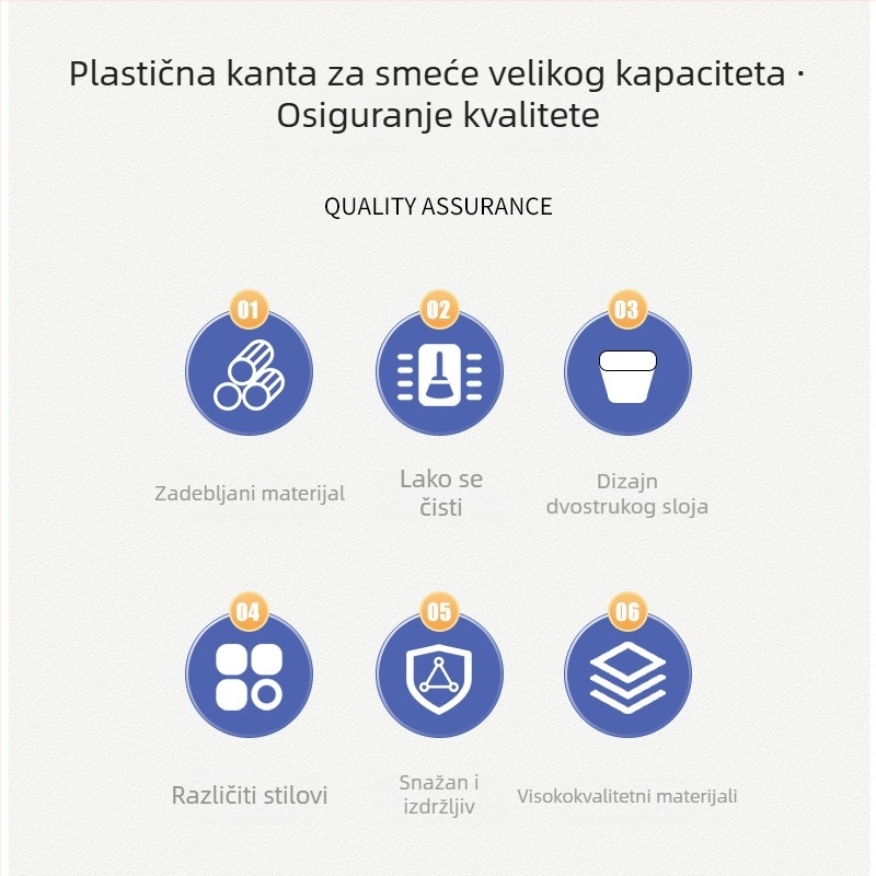 Koš za otpad bez poklopca, dvostruki sloj, cilindričnog oblika, plastični, nordijski minimalistički stil za dom, hotel i gostinjsku kuću