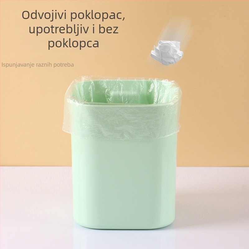PP stolna kanta za otpad s poklopcem, mala za ured, dom i spavaću sobu