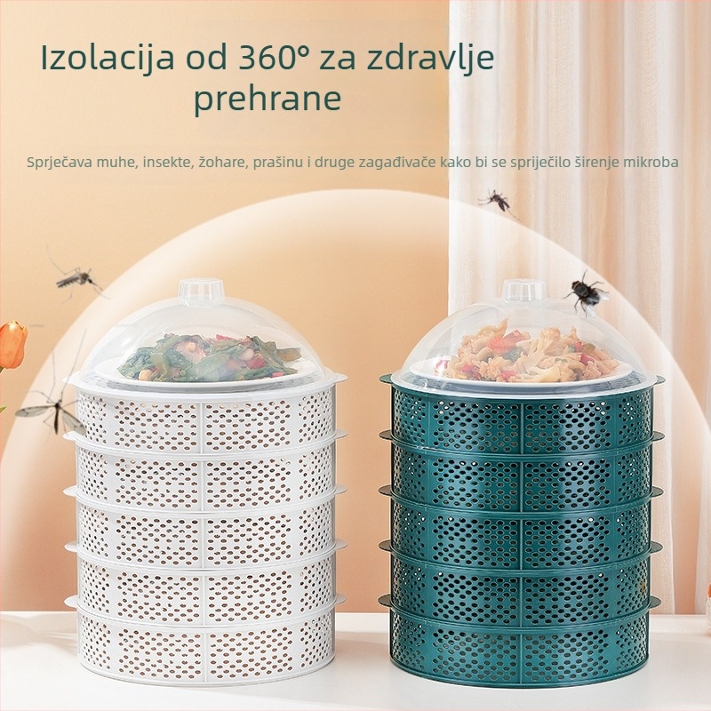 Nova višenamjenska poklopka za tanjure s izrezima, višeslojni spremnik za pohranu ostataka, poklopac za rižu, zaštita od prašine i muha za kućnu blagovaonu