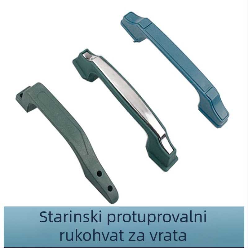 Vintage metalna kvaka za vrata s vanjskim sigurnosnim zatvaranjem, plastična kvaka za ulazna vrata, kućna upotreba