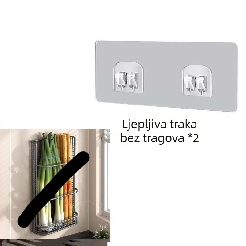 Zidna kuhinjska košara za pohranu mladog luka, batata i povrća uz odvodni stalak