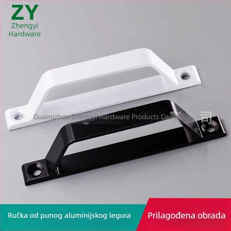 Ručke od aluminijske legure za vrata i prozore za klizna vrata, mala D-oblik ručka, premaz u prahu
